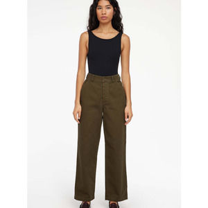LACAUSA Olive Wide Leg Pants